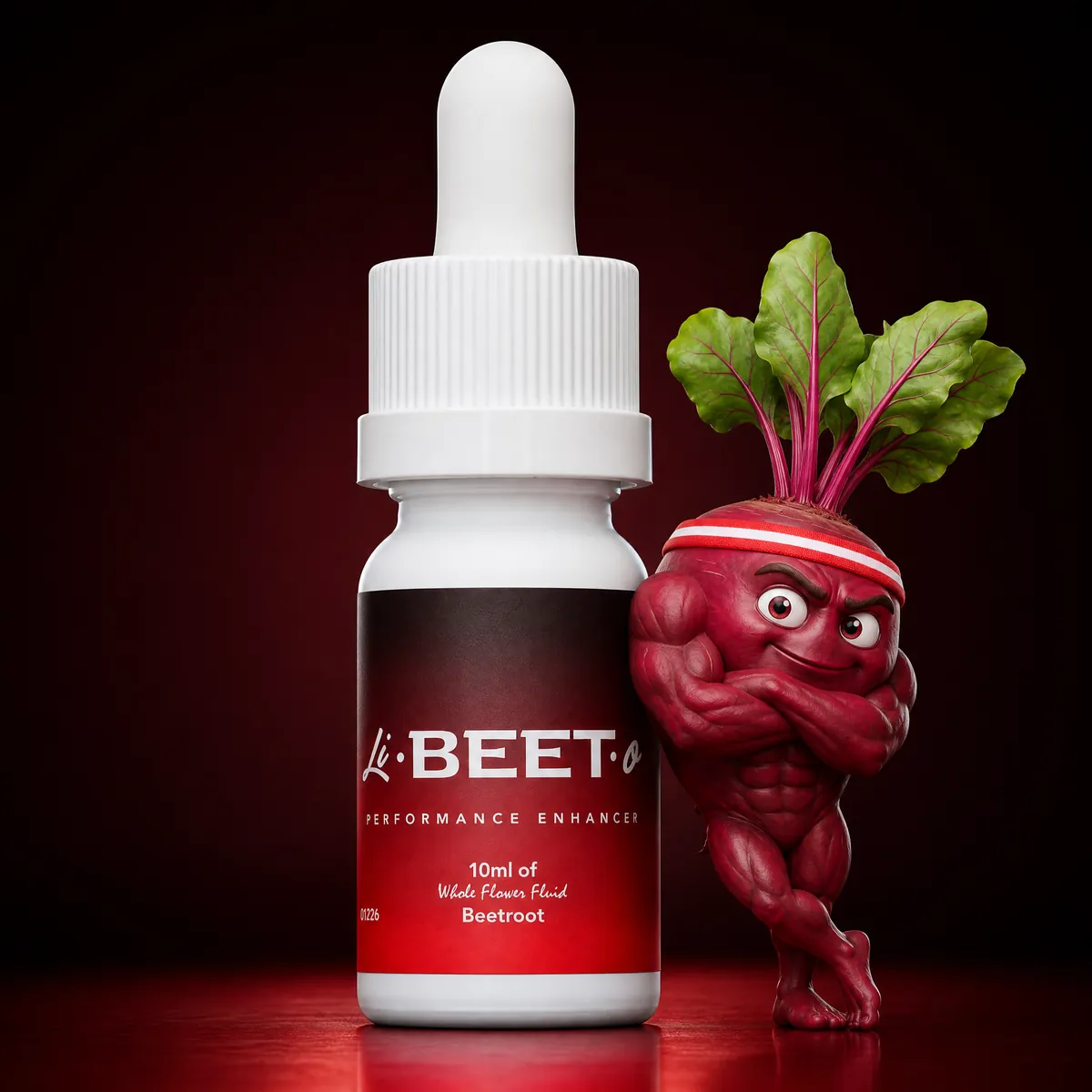 Li-BEET-o bottle with the Him beet mascot